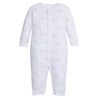 Little English Printed Romper Pajamas Pink Bunnies