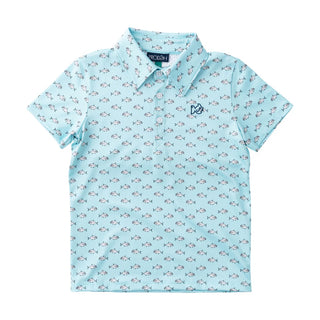 Prodoh Boys Short Sleeve Pro Performance Polo African Pompano Fish Print