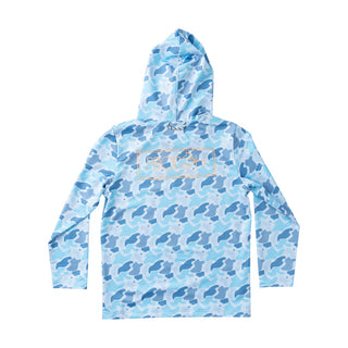 Prodoh Pro Performance Hoodie T-shirt Blue Camo Logo Print