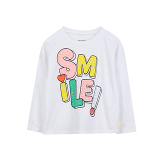 Smile! White Long-Sleeved T-Shirt