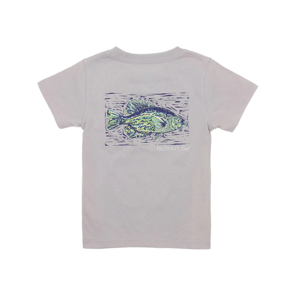 Properly Tied S/S Crappie Graphic Tee - Ice Grey