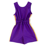 Belle Cher Purple Knit Romper with Purple/Gold Sequin Stripes