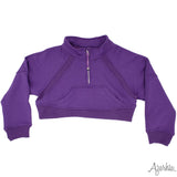 Azarhia Oversized Quarter Zip Cropped Sweatshirt