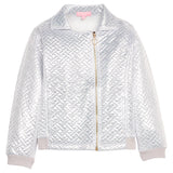 Bisby Quilted Moto Jacket- Silver