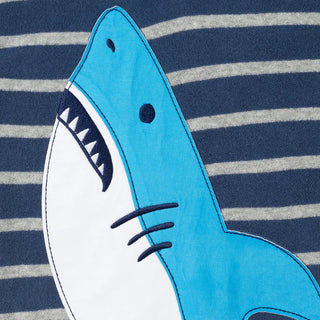 Andy & Evan Swim Terry Cloth Coverup - Navy/White Shark