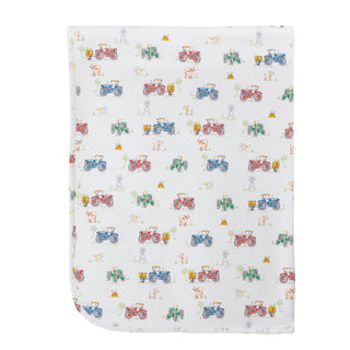 Baby Club Chic Pima Receiving Blanket - Tractor Time