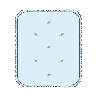 Baby Club Chic Ruffle Receiving Blanket - BLUE Sweet Roses