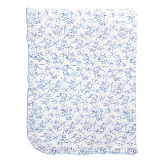 Baby Club Chic Ruffle Receiving Blanket - Blue Romantic Toile