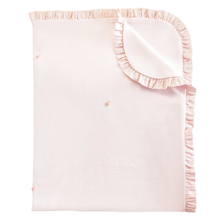 Baby Club Chic Ruffle Receiving Blanket - PINK Sweet Roses
