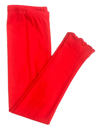 Sage & Lilly Scallop Leggings - Red