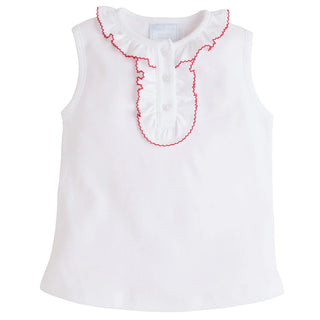 Little English: Ruffled Henley - Red