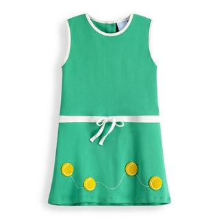 Bella Bliss Strafford Dress - Green with Applique Tennis Balls