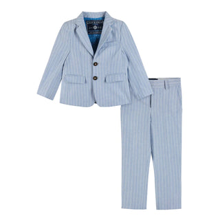 Two-Piece Chambray Striped Suit Set