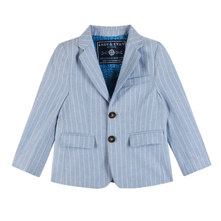 Two-Piece Chambray Striped Suit Set