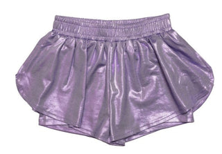 Mia Purple Metallic Double Shorts