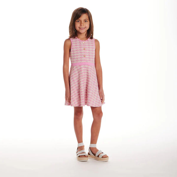 Andy & Evan Knit Tweed Dress, Pink / 3T