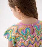 Hatley Rainbow Waves Crochet Dress