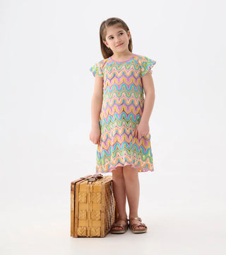 Hatley Rainbow Waves Crochet Dress