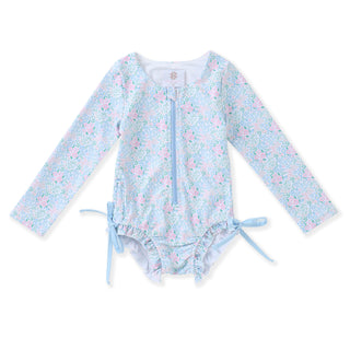Swoon Baby Spring Ditsy Floral L/S Rashguard Swimsuit