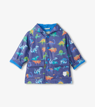 Boys Dino Party Button-Up Rain Jacket