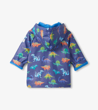 Boys Dino Party Button-Up Rain Jacket