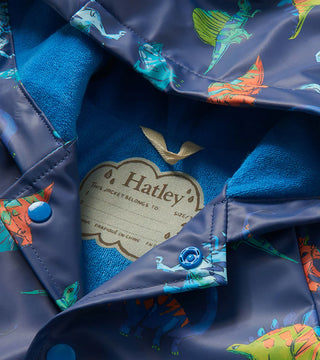 Boys Dino Party Button-Up Rain Jacket