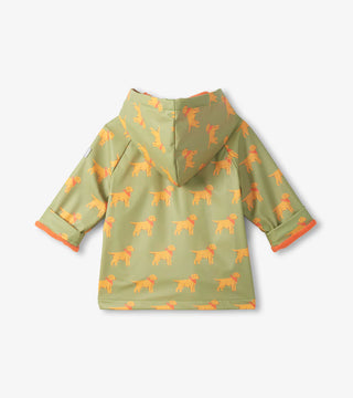 Boys Camping Puppy Button-Up Rain Jacket