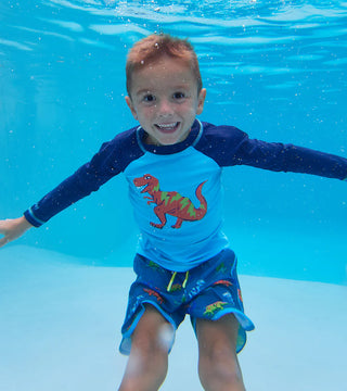 Hatley Boys Dino Party Graphic Longsleeve Rashguard