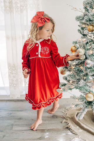 Sugar Bee red ruffle nightgown, additional view