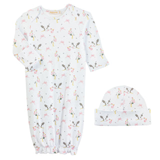 Baby Club Chic Welcome Baby Pink Gown and Hat Set