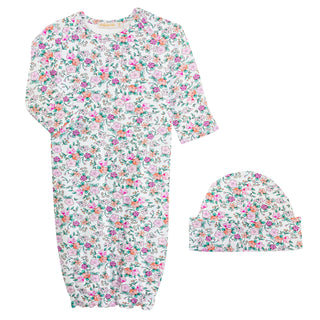Baby Club Chic Blush Floral Gown and Hat Set