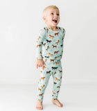 Macaron+Me Western Horses Bamboo 2Pc Pajamas