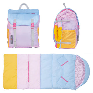 SleepnPack Big Kid - Blue and Pink Smile Face