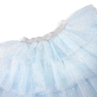 Doe A Dear White/Blue Dot Mesh Trim Tee & Tiered Tutu 2Pc Set