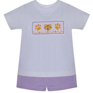 Remember Nguyen Smocked Tigers Boys’ Short Set