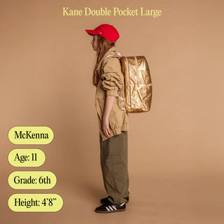 State Backpack - Kane Kids LARGE Double Pocket - Gold