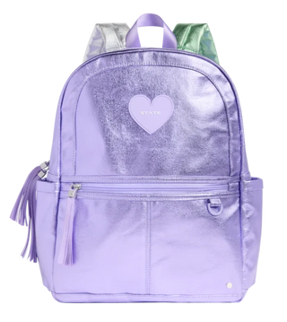 State Backpack - Kane Kids Double Pocket - Lilac Metallic