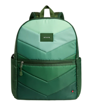 State Backpack - Kane Kids Large Double Pocket- Olive Chevron