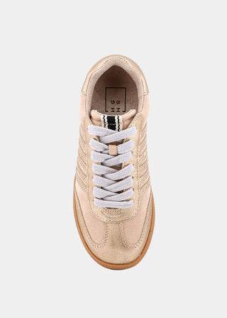 Stevie Mini Gold Beige Suede Shoes