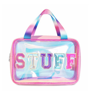 OMG! Accessories Clear Stuff Pouch with Double Handles