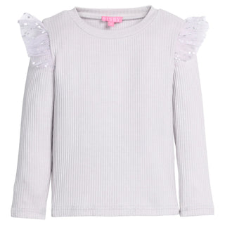Bisby Sadie Top- Grey & Silver Sparkle Stars