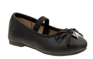 Kensie Girl Flats -Black with Heart Charm