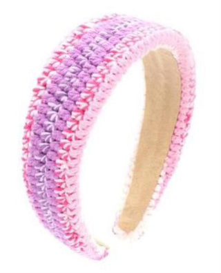 Bari Lynn Flat Crochet Headband - Pink/Lavender