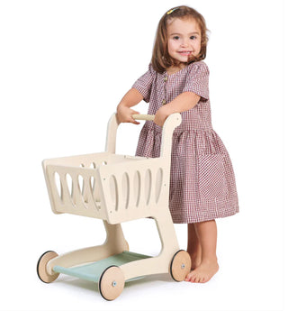 Tender Leaf White Wooden Shopping Cart