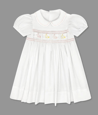 Lullaby Set Ruth Ribbon Dress - Blessings White, Pleasant Pink