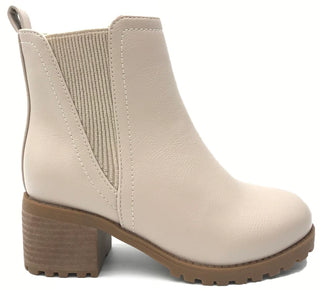 Mia Shoes Little Pratt Beige Lug Bootie