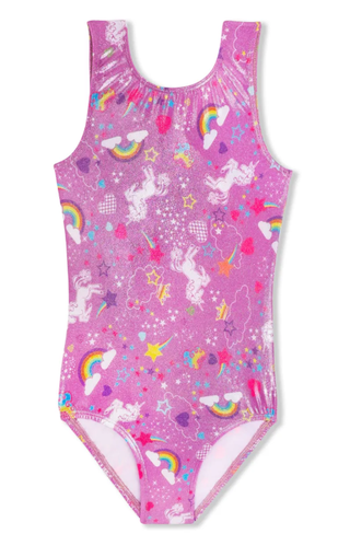 Girl Power Lavender Sparkle Unicorn Leotard