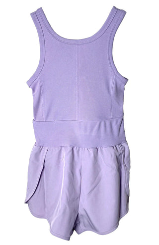 Fornia Girls Lined Short Romper- Purple