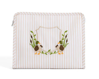 Roadie Large Zip Pouch Embroidered Pimlico Duck Sand