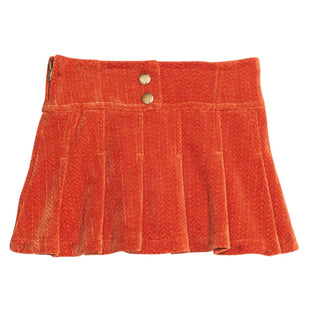 Bisby Pleated Skort - Rust Herringbone Corduroy